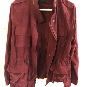 SOLD Burgundy lightweight cargo jacket